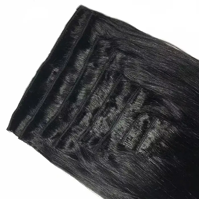 Clip Ins Extensions de cheveux humains brésiliens droits sans couture 10A