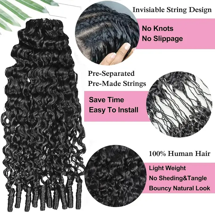 Frolo Classic Burmese Curly Crochet Human Hair Braiding Invisible Burmese Curly Miracle Knots Braid