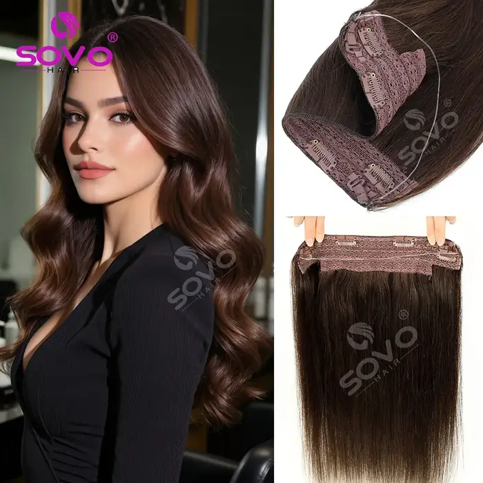 Extensions de cheveux Halo de 14 à 28 pouces