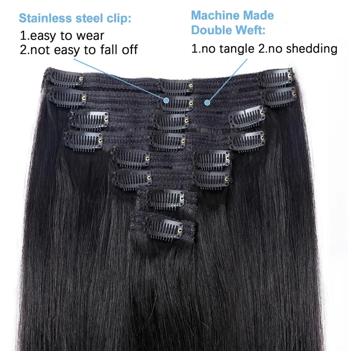Extensions de cheveux à clipser