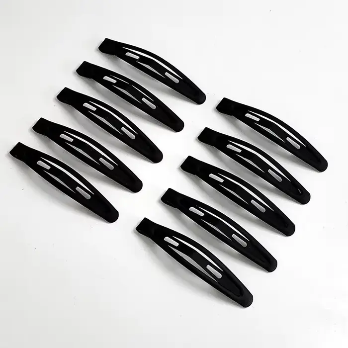 10 pièces de pinces à cheveux noires simples pour femmes
