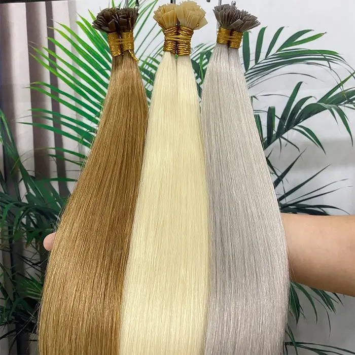 Extensions de cheveux naturels REMI à pointe plate en kératine