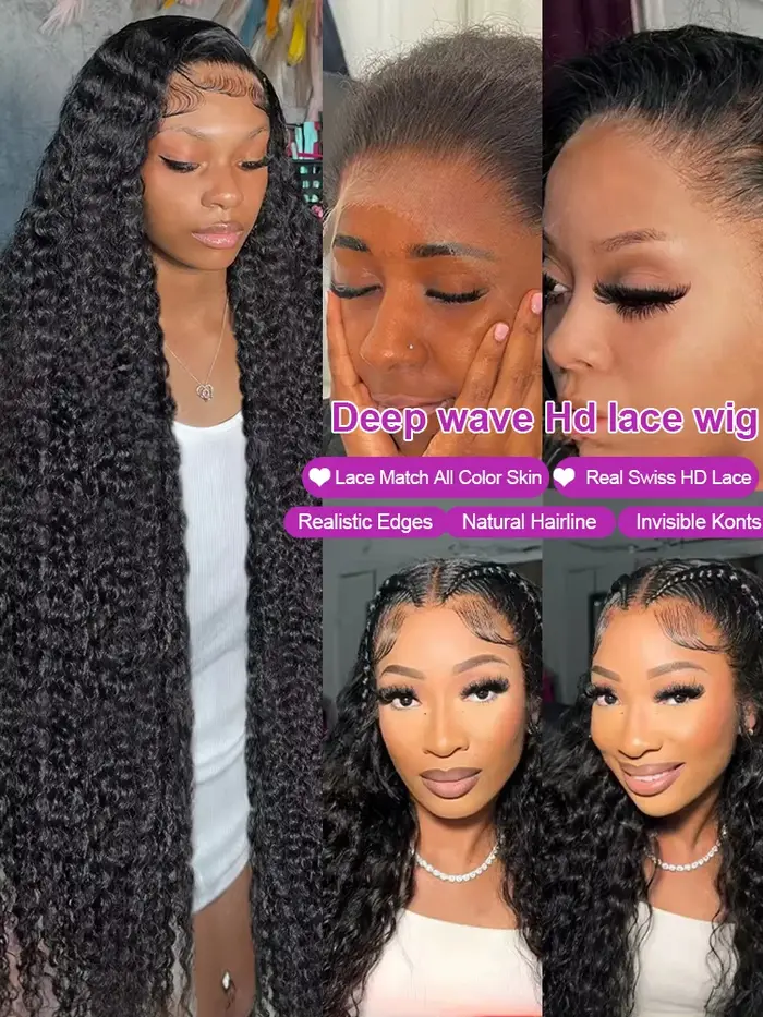 200 densité eau bouclés 13x6 HD dentelle frontale perruques de cheveux humains brésilien 30 40 pouce