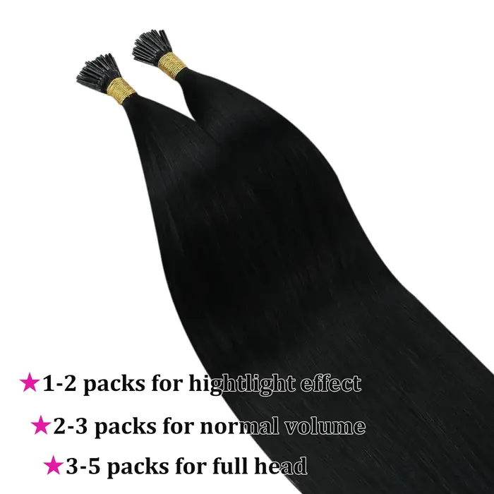 I Tip Extension de cheveux droite 100%