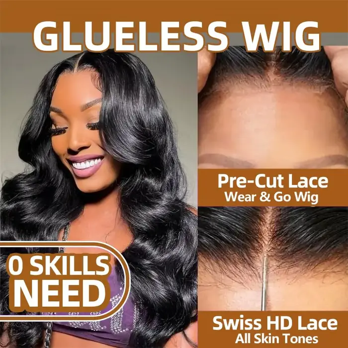Perruque Lace Frontal Wig naturelle Body Wave 5x5 Hd, sans colle, 30 pouces, pre-plucked, 4x4, prête