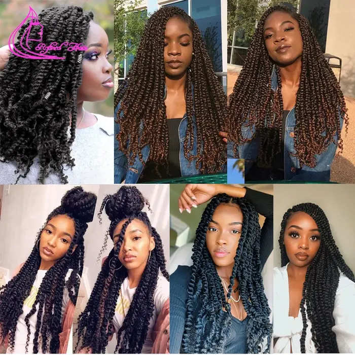 Cheveux synthétiques pré-torsadés Passion Twist pour crochet