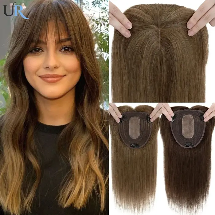 Topper de luxe 100 % cheveux humains | Perruque à clipser avec bretelles réglables | Postiche pour femme | Acheter en
