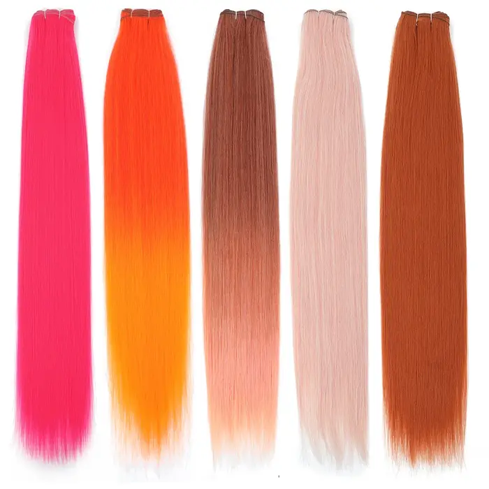 Mèches synthétiques lisses en os Orange