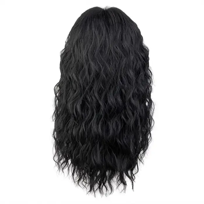 Perruque synthétique noire naturelle de 18 pouces