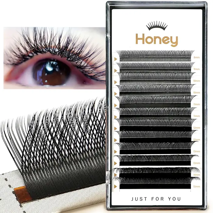 Extensions de cils en forme de YY, cils au miel, noir mat, 0.05 0.07 8-15mm