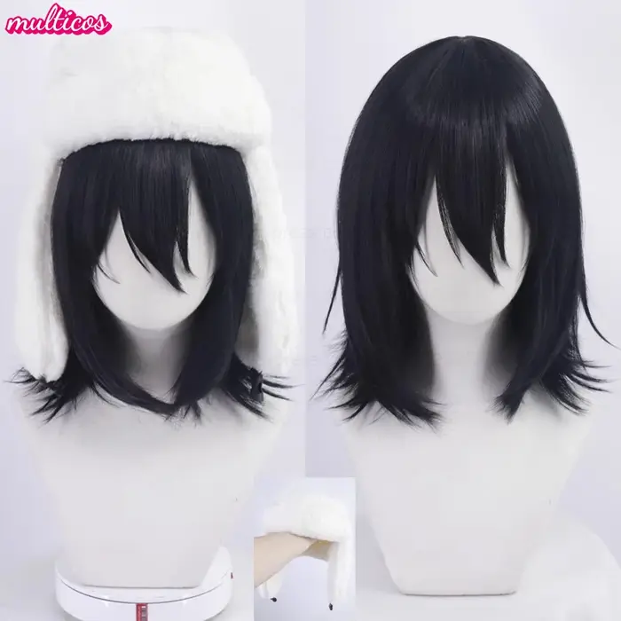 Haute qualité Anime Fyodor Dostoïevski Cosplay perruque noir simulé cuir chevelu Fyodor Dostoïevski 