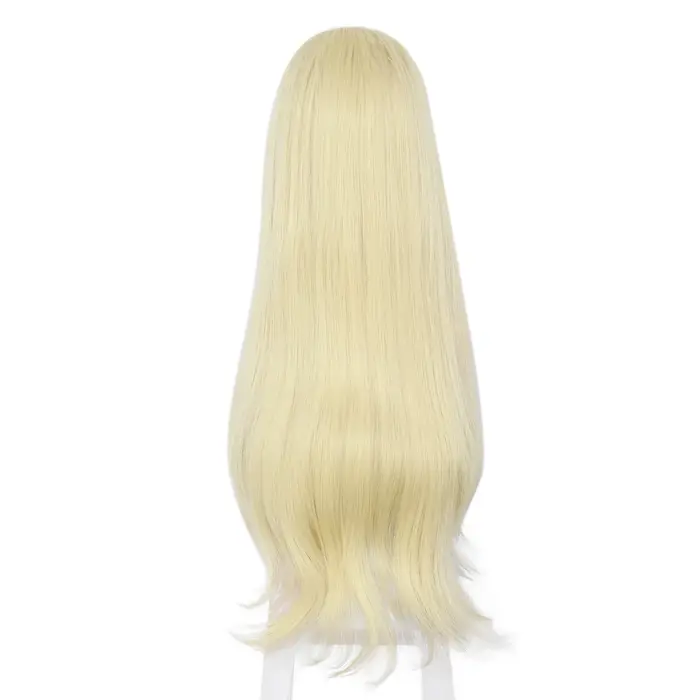 Perruque synthétique réaliste longue et ondulée blond clair