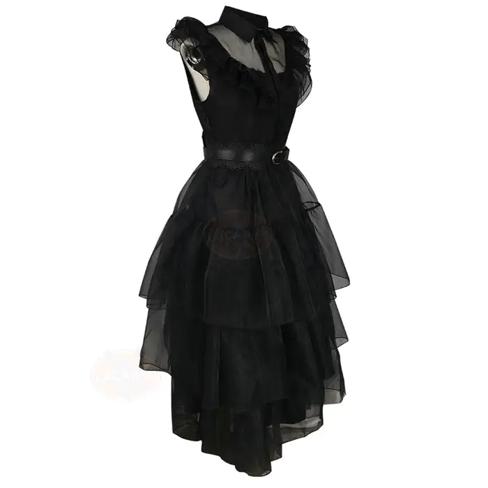 Mercredi addams Robe Perruque wednesday
