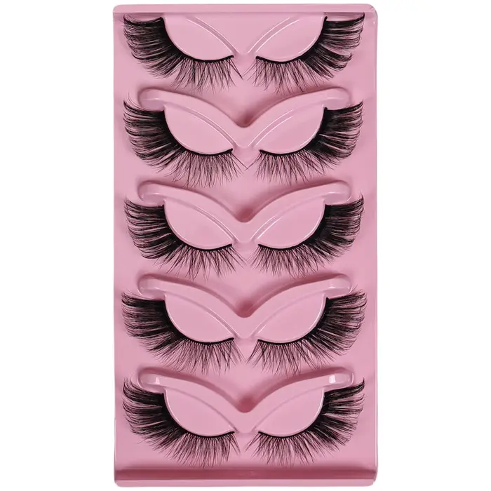 5 paires de faux cils oeil de chat