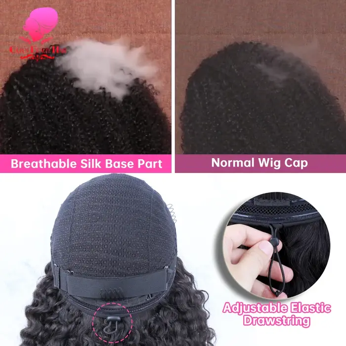 Perruques mi-longues invisibles en cheveux humains birmans