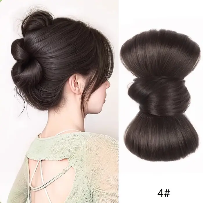 1 pièce Chignon synthétique avec pince à nœud, extension de cheveux artificielle pour femmes et fill