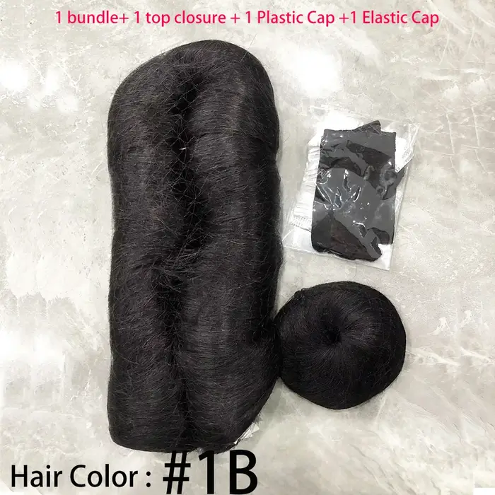 28 pièces extensions de cheveux humains courts brésiliens # 1B un paquet pour une tête complète 100% paquets