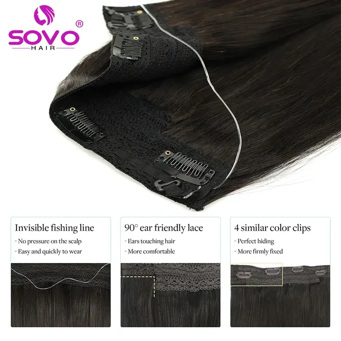 Halo Hair Extensions de cheveux 100% humains