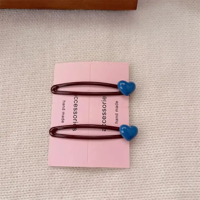 Pinces à cheveux coréennes pour filles, 1 paire, barrettes à franges en forme de cœur pour la mode q