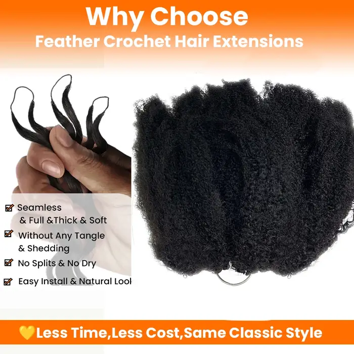 7 paquets de 350g d'extensions de cheveux bouclés afro au crochet