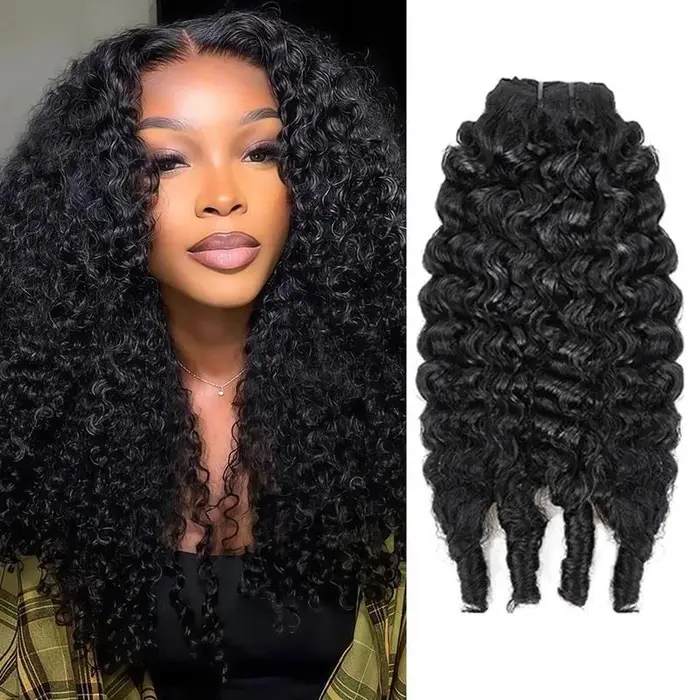 Extensions de cheveux bouclés birmans # Cheveux humains vierges brésiliens naturels noirs 1B, 14 pou