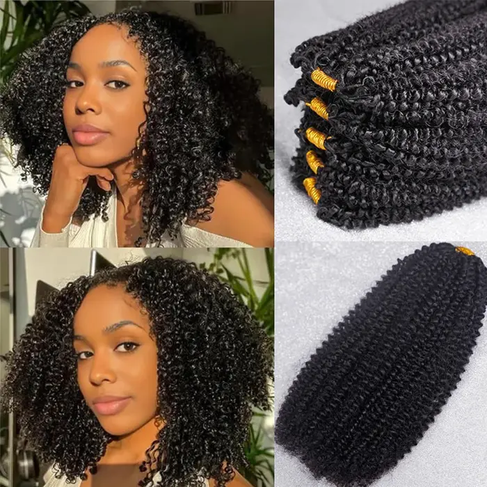 Extensions de cheveux humains bouclés afro de 3e génération