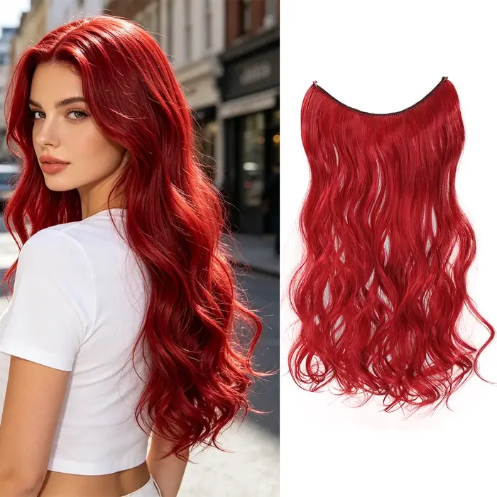 Extensions de cheveux synthétiques invisibles de 26 pouces