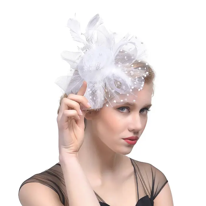 Plume fleur pince à cheveux perle Corsage mariée mariage