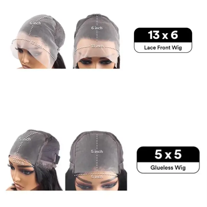 Perruques de cheveux humains sans colle prêtes à porter mettre en évidence 13x6 perruque frontale en