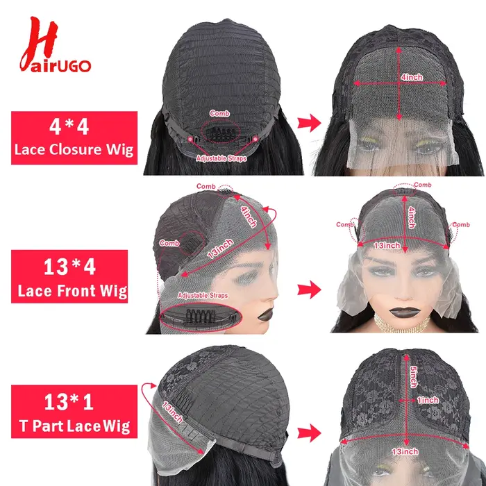 HairUGo – perruque Lace Front wig brésilienne non-remy naturelle, cheveux Jerry bouclés, 13x4, 13x4,
