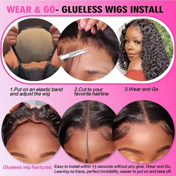 Perruque Brésilienne Naturelle Remy Cheveux Crépus Bouclés