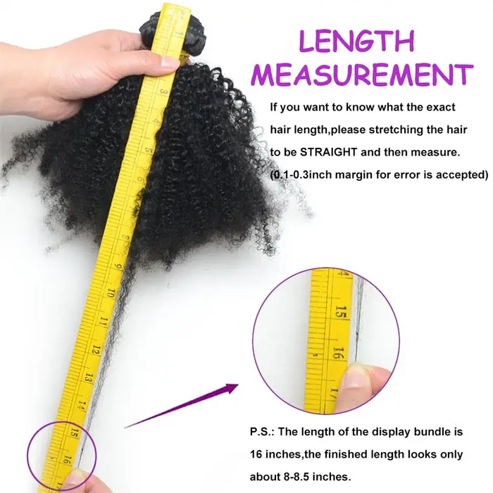 Extensions de Cheveux Humains Afro Crépus Bouclés
