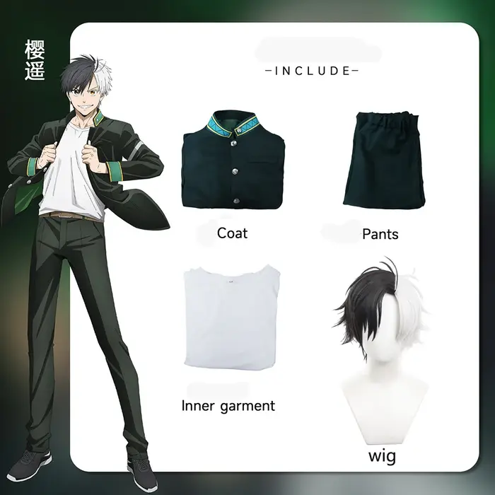 Anime coupe-vent Hajime Umemiya Hayato Suo Cosplay Costume perruque Haruka Sakura uniforme scolaire Costumes d'halloween pour hommes femmes
