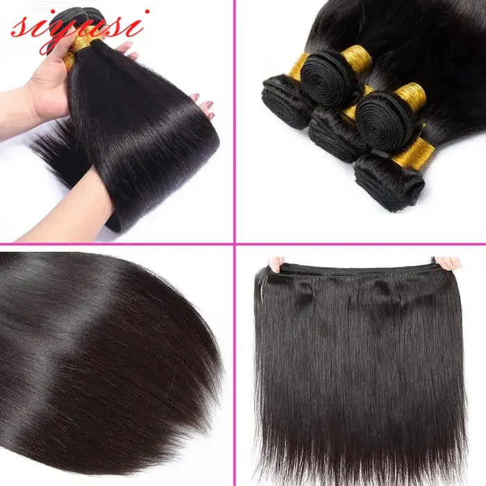 Paquets brésiliens de cheveux raides 1/3/4 pièces 100%