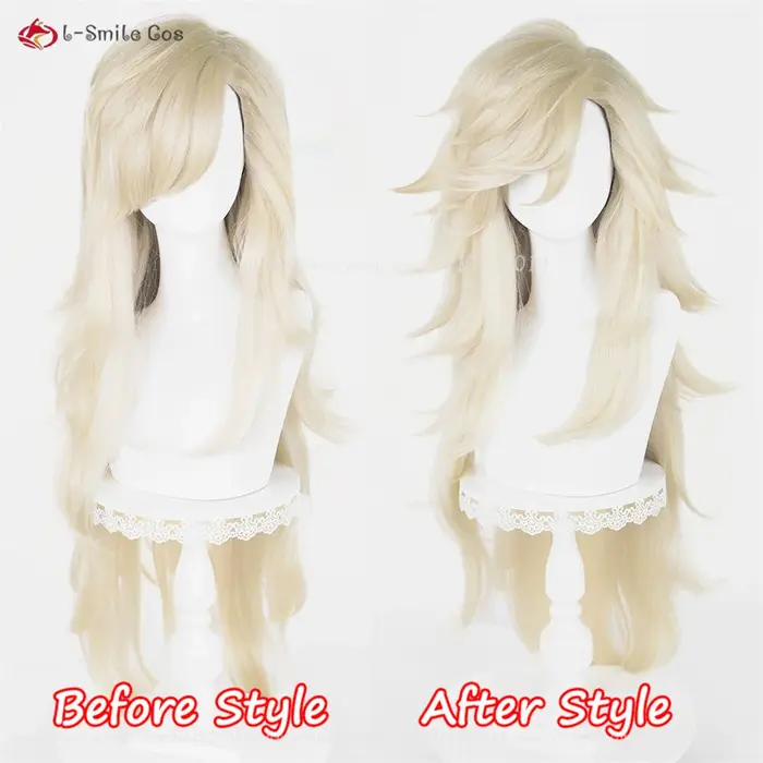 Douma Cosplay perruque 100 cm perruques dorées pour hommes femmes unisexe