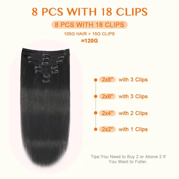 Extensions de cheveux à clipser