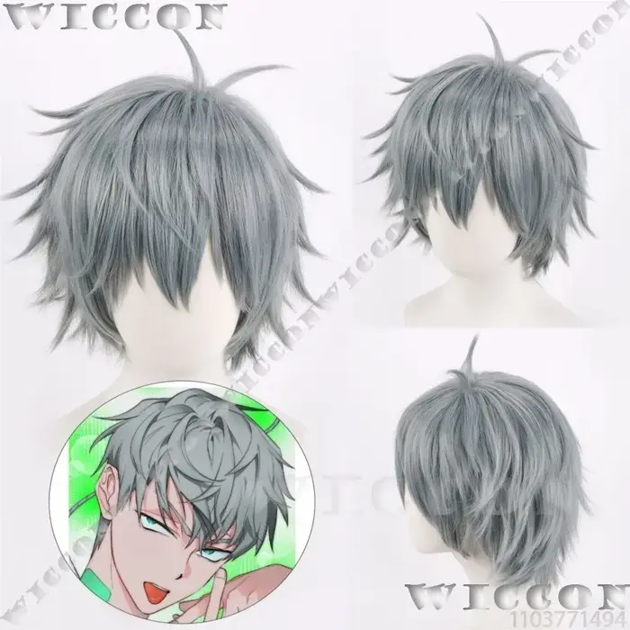 Jusqu'à l'anime Alien scène Cosplay accessoire nouvelle perruque argent gris cheveux hommes idole