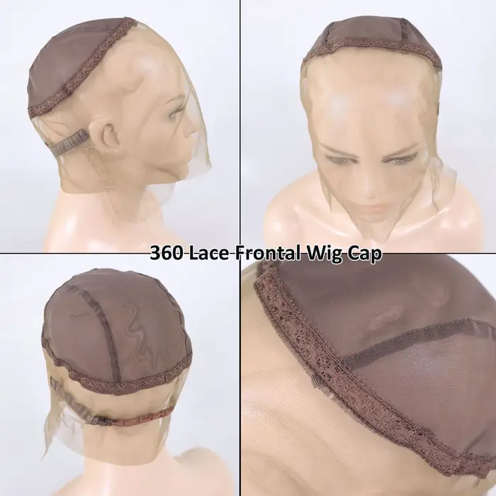 Bonnet de perruque Full Lace Transparent Suisse 360, Bonnets de perruque pour perruques exécutives, Filet de tissage en dentelle sans colle, Accessoires de casquette, 13x6