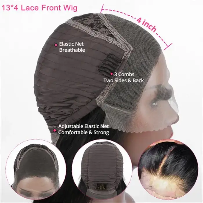 Perruque Lace Front Wig Deep Wave brésilienne naturelle-ALIPEARL, 13x4, pre-plucked, avec baby hair,