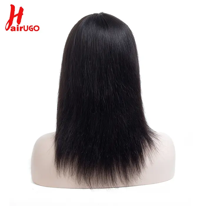 Perruque en cheveux humains lisses Omber avec frange, perruques sans colle en cheveux humains T1B/30