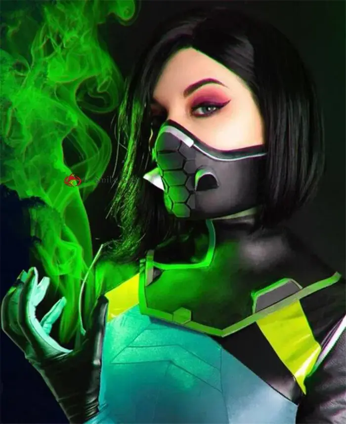 Jeu Viper Cosplay perruque courte droite noir