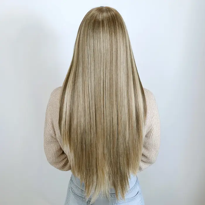 Perruque Lace Front Wig synthétique ombrée blonde-Noble, perruque Lace Front Wig, cheveux de bébé li