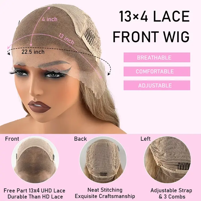 Byluxurious mettre en évidence Misty Moon couleur dorée perruque élégante droite 100%