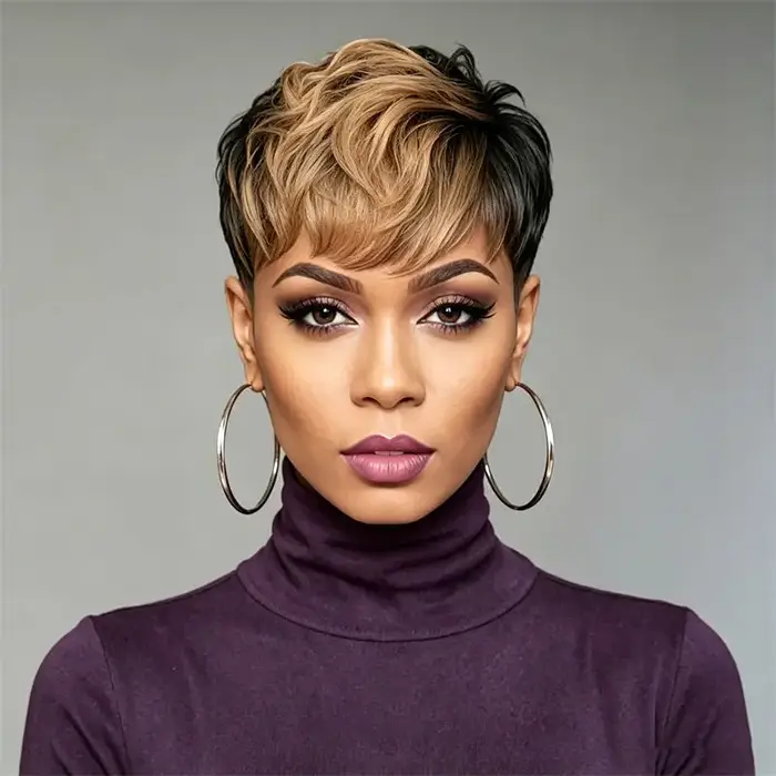 Perruque Pixie Cut en cheveux humains