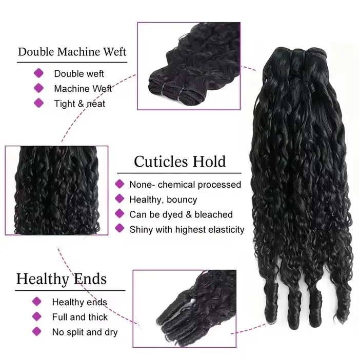 Extensions de Cheveux Humains Bouclés Birmans 100% Naturels, Qualité Cheveux Humains, Ondulations Pr
