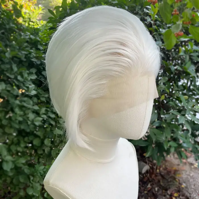 Perruque Lace Front Wig synthétique courte coupe Bob, perruque de Cosplay pour hommes et femmes, cou
