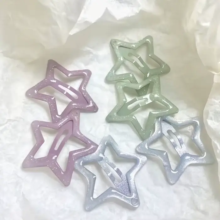 Pinces à cheveux tendance étoile colorée BB, brillantes et mignonnes, accessoires pour cheveux Y2k, 