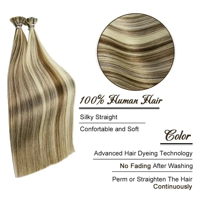Nouvelle Extension de cheveux à pointe plate