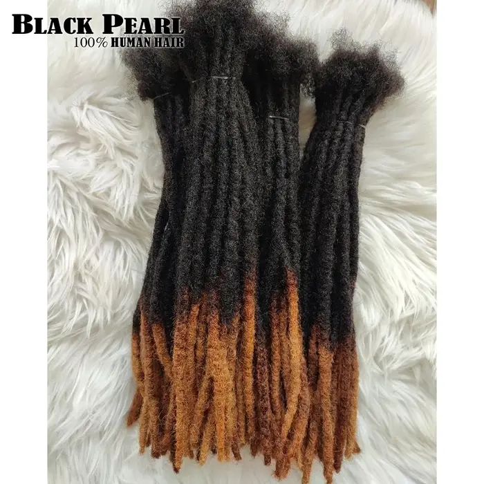 Extensions de dreadlocks en cheveux humains, texture Kinky Straight, 100% cheveux naturels