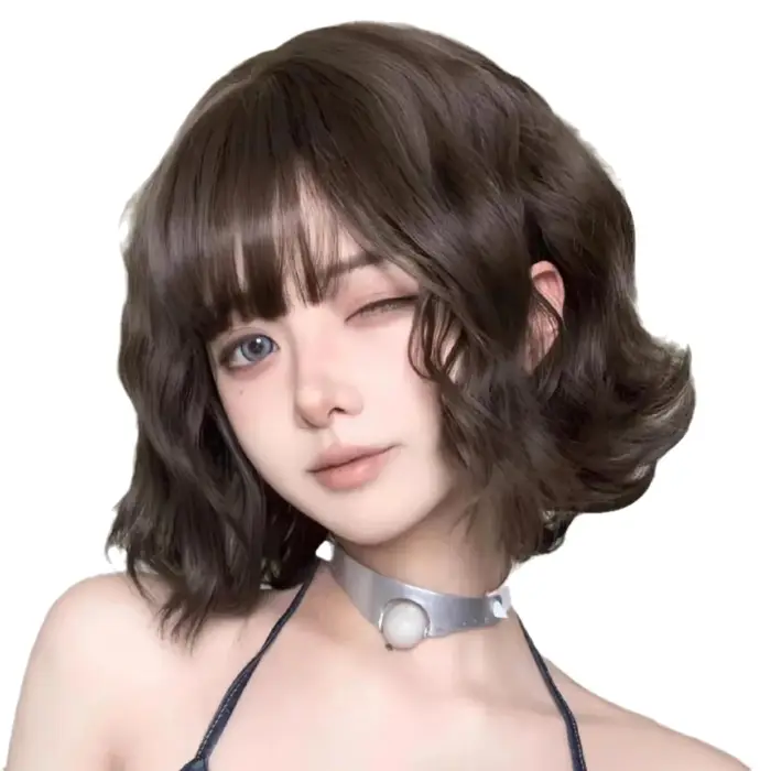 Perruque de cheveux courts bouclés noirs pour femmes